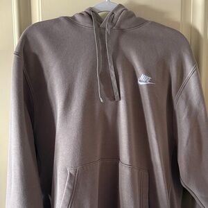 Nike Taupe Hoodie with White Logo